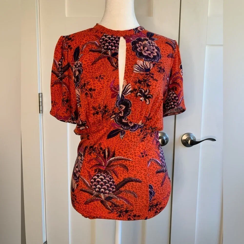 Free People Hear Me Roar Top Red Combo Size Large